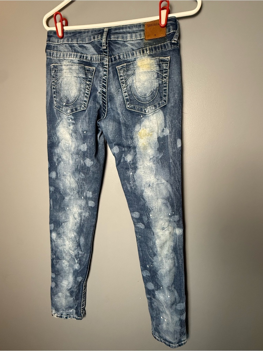 True Religion Acid Washed 5 Pocket Skinny Jeans Kids Sz 14